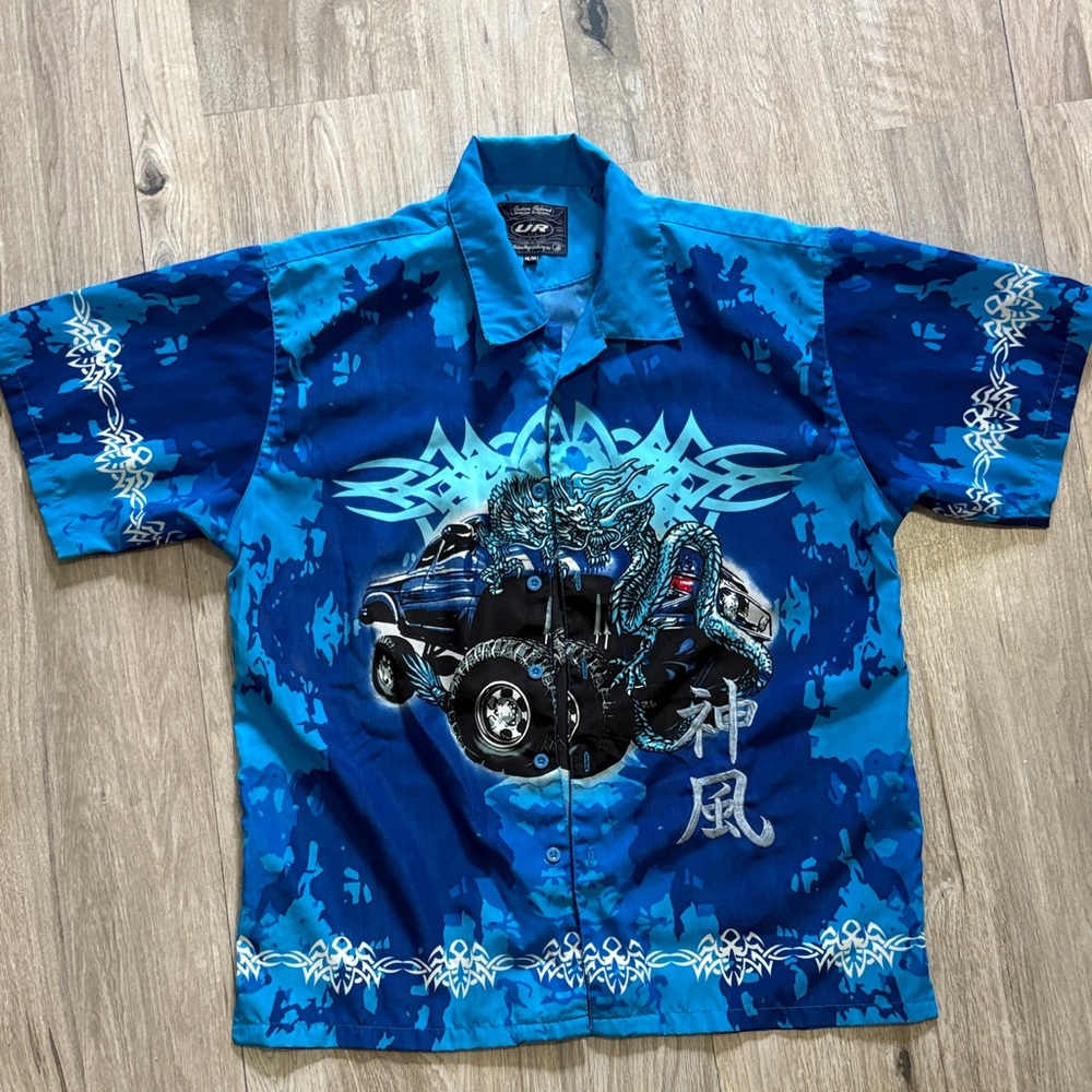 Blue y2k button up
